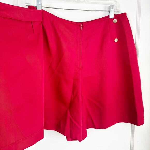 VTG Talbots Petites Red Schoolgirl Skort Preppy Bold Classic Academia NEW 14 - Picture 6 of 13